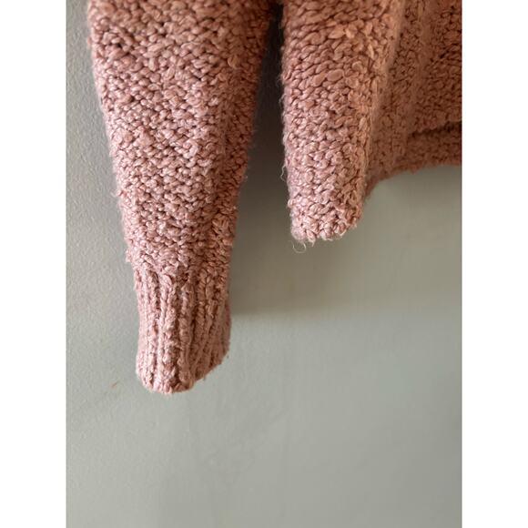 American Eagle Sweater Women's Small Pink Hoodie Fuzzy Cozy Chunky Knit - Picture 6 of 8